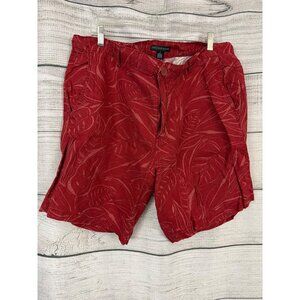 Mens Saks Fifth Avenue Red Tropical Print Shorts Size 38